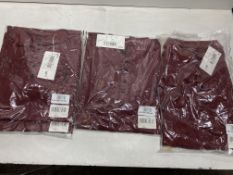 4 x Religion Burgundy Polo Shirts | As Per Description