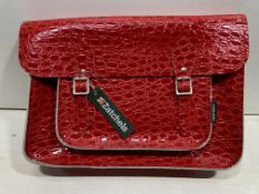 Zatchels Leather Crocodile Skin Style Satchel Bag