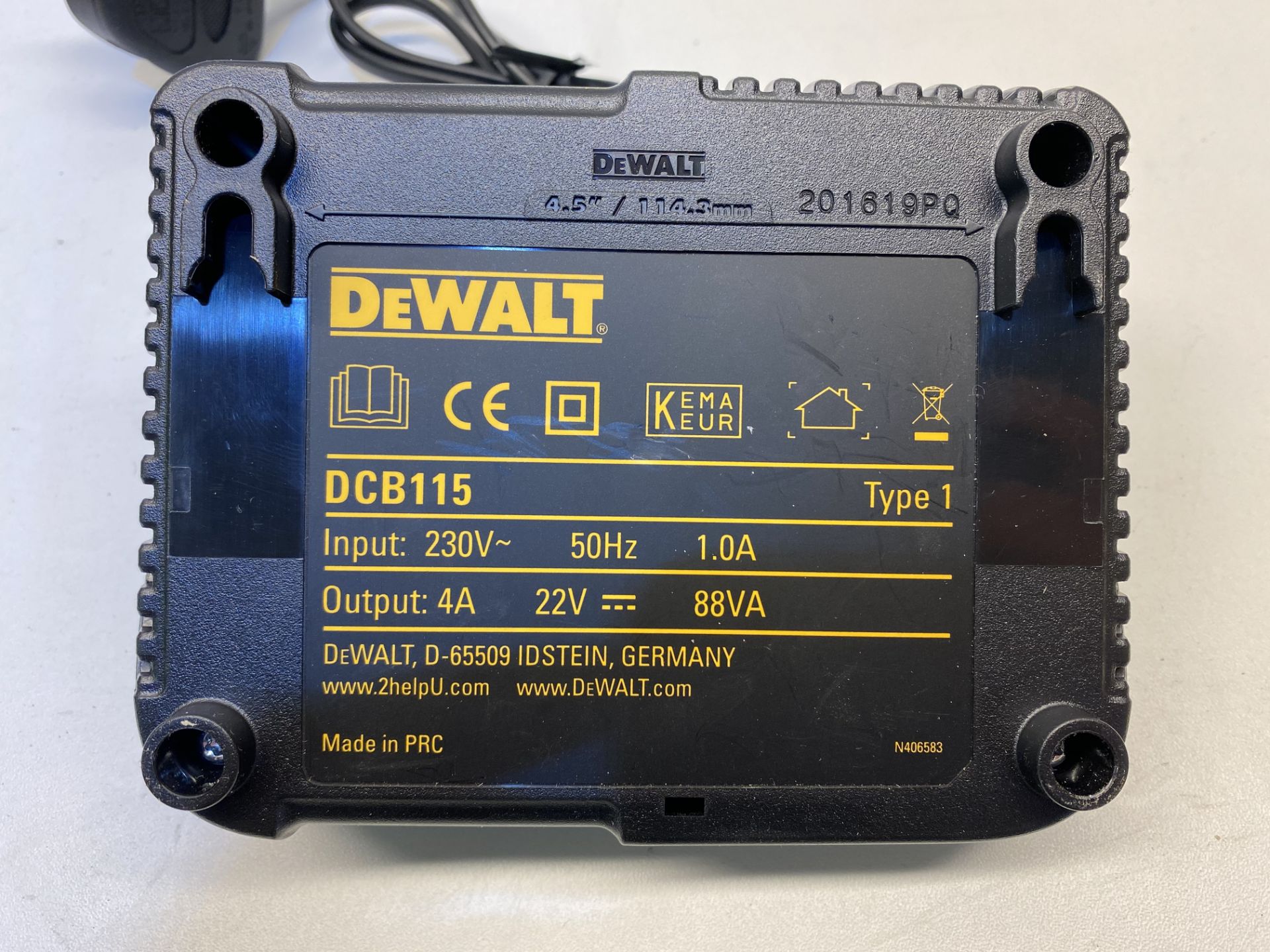 DeWalt DCB115 Battery Charger w/ 2 x DeWalt DCB184 18V Batteries - Image 8 of 8