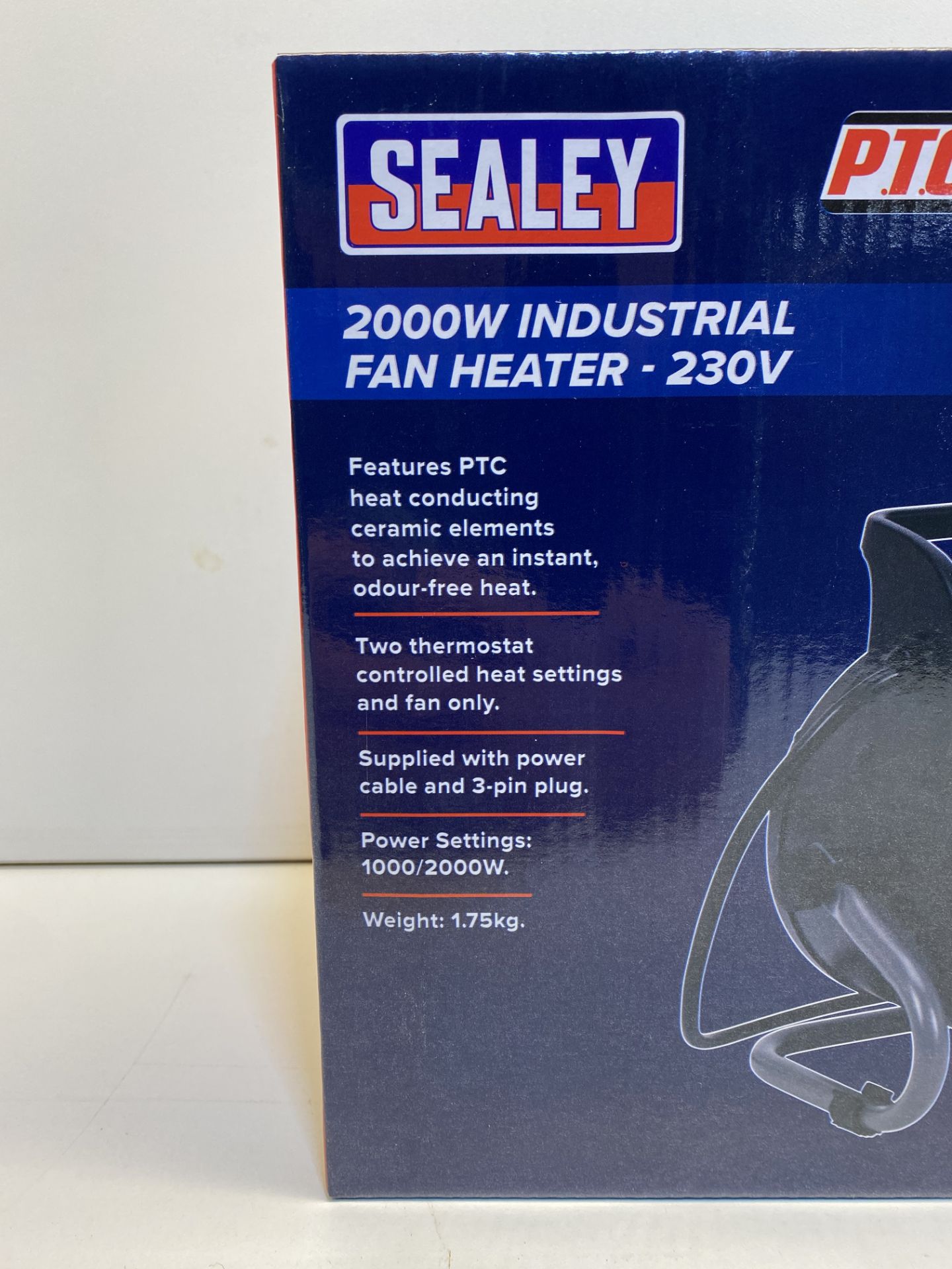 Pair Of Sealey Industrial PTC Fan Heater | PEH2001 | RRP £66.80 - Image 3 of 4