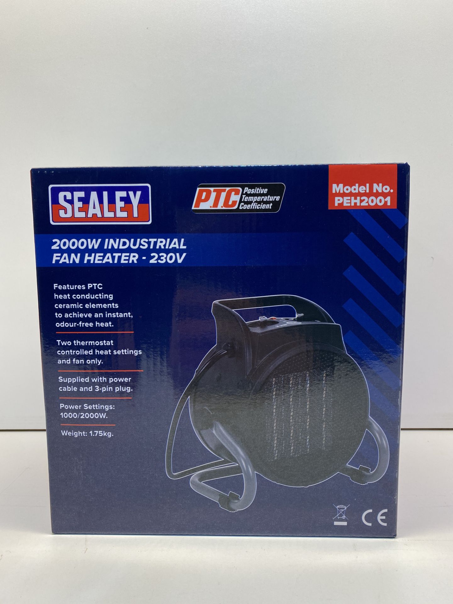 Pair Of Sealey Industrial PTC Fan Heater | PEH2001 | RRP £66.80 - Image 2 of 4