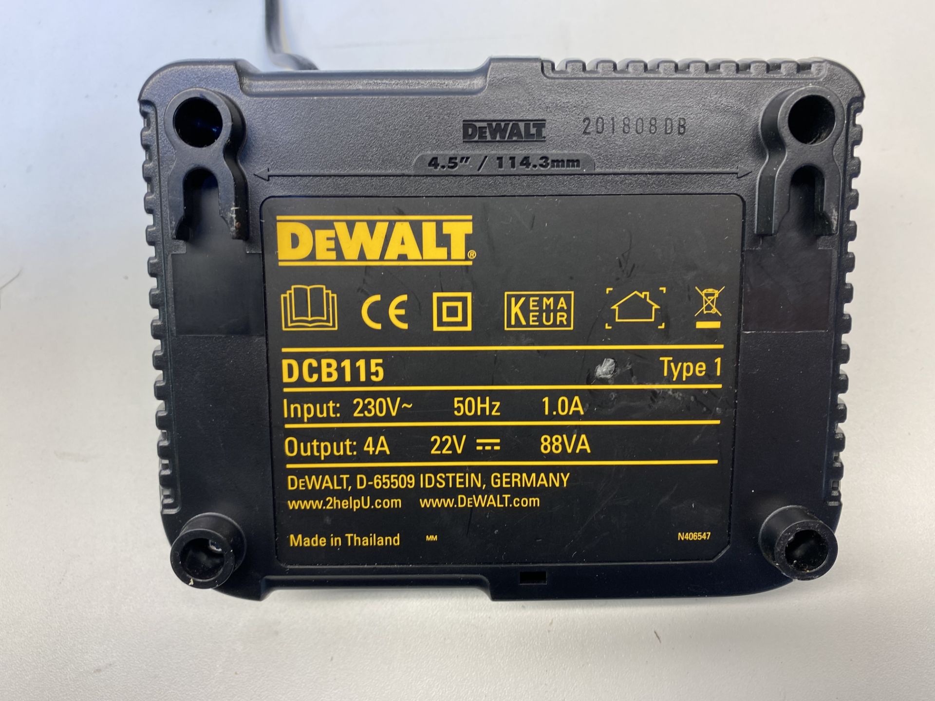 DeWalt DCB115 Battery Charger w/ 2 x DeWalt DCB184 18V Batteries - Image 8 of 8