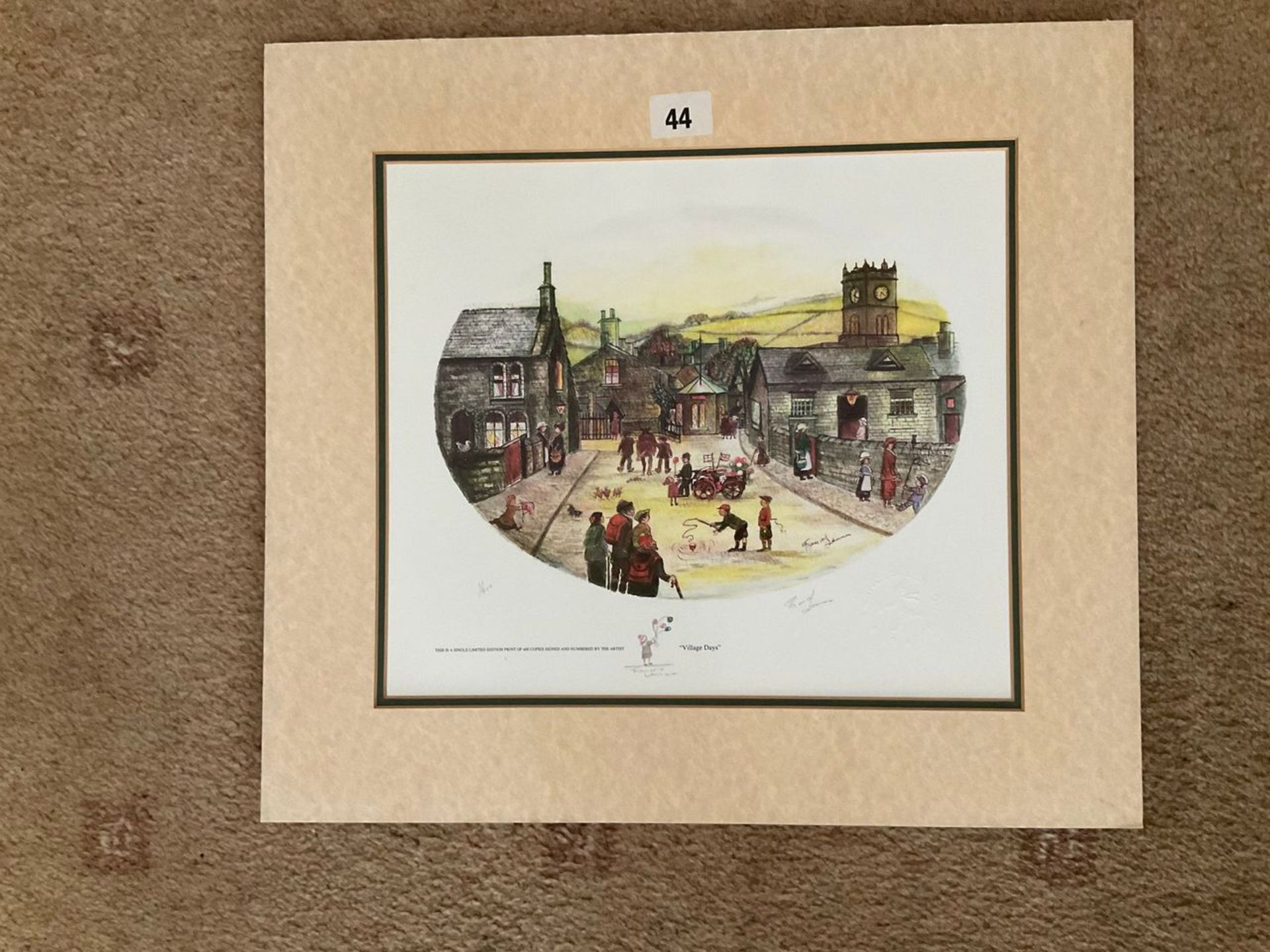 Francis Lennon Mounted Signed Artists Print | Village Day