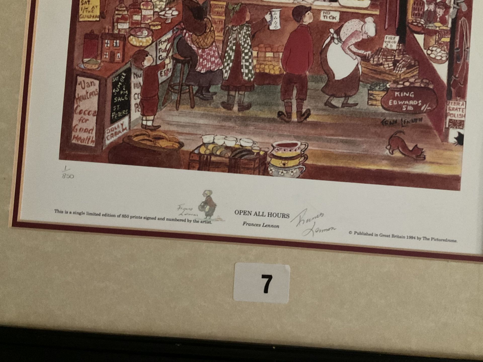 Francis Lennon Signed Artists Print Open All Hours | 1/850 - Image 2 of 3