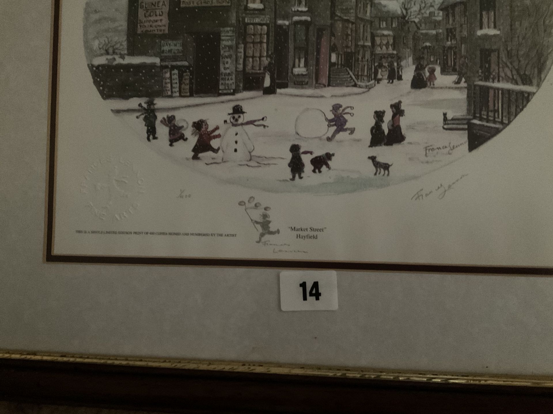 Francis Lennon Signed Artists Print Market Street Hayfield | 1/400 - Image 2 of 2