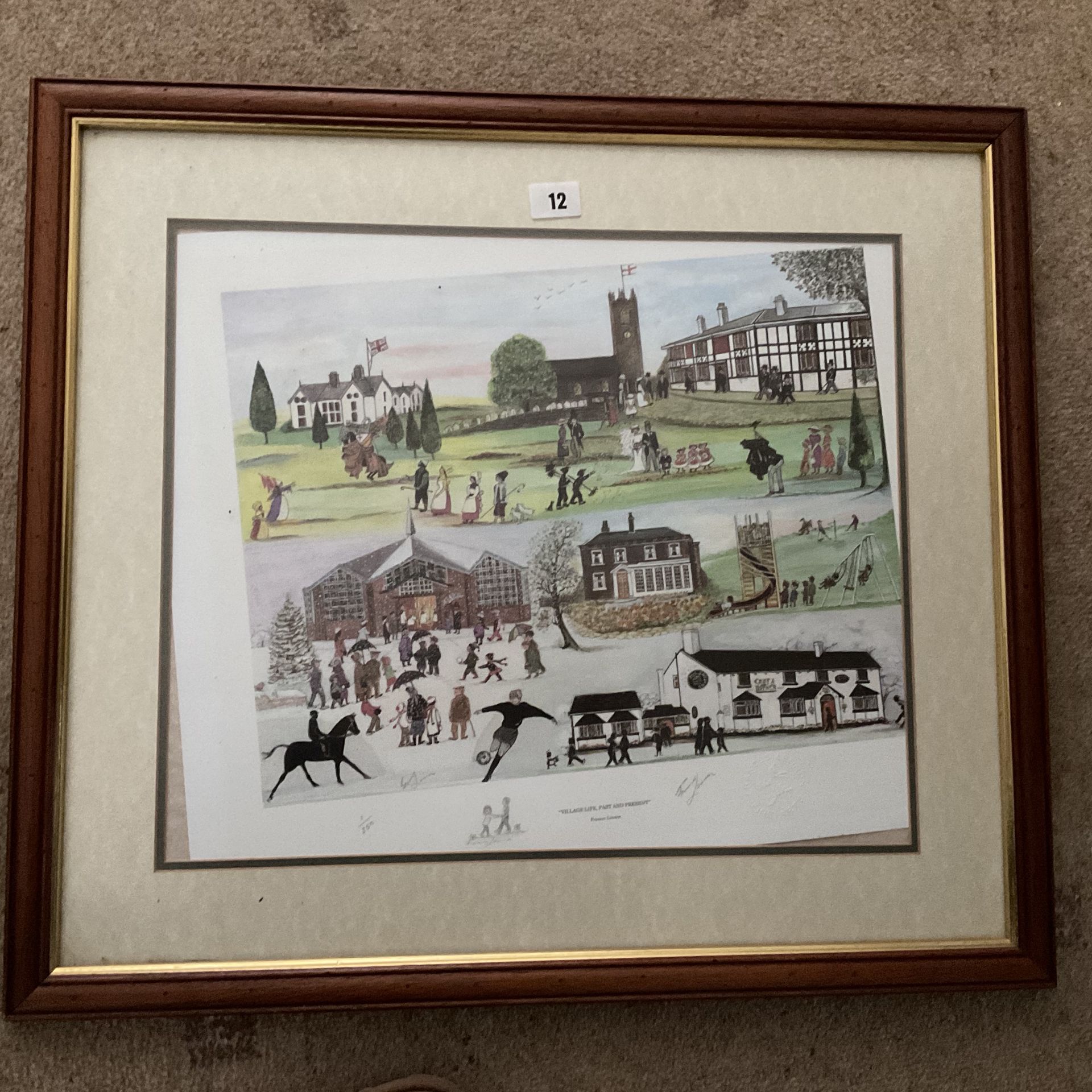 Francis Lennon Signed Artists Print Village Life Past & Present | 1/350