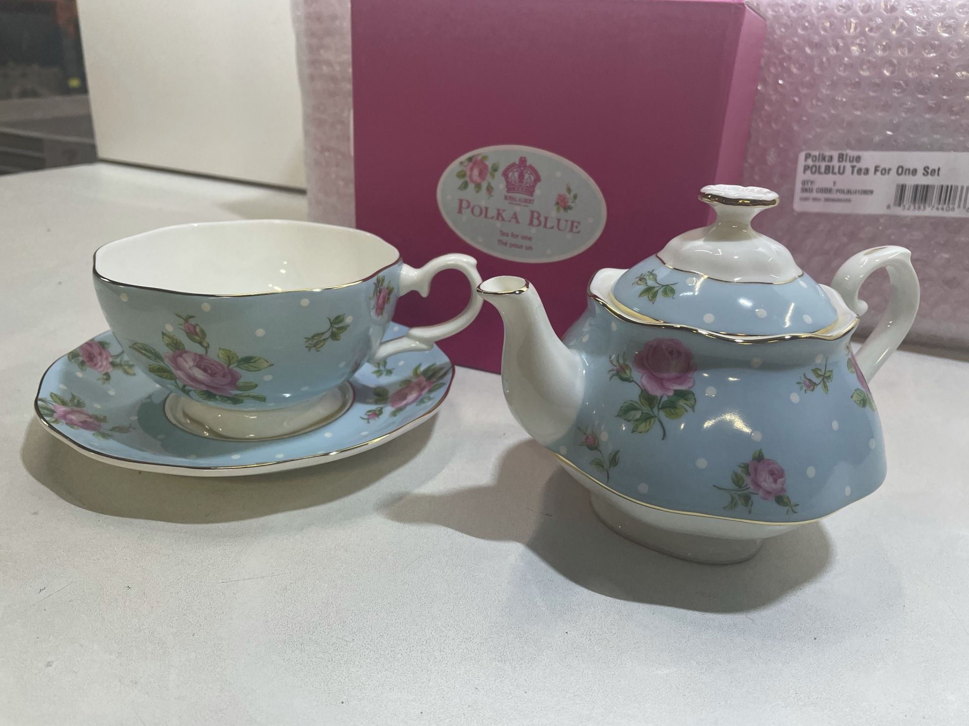 3 x Polka Blue Tea for One Sets in Blue - Image 5 of 5