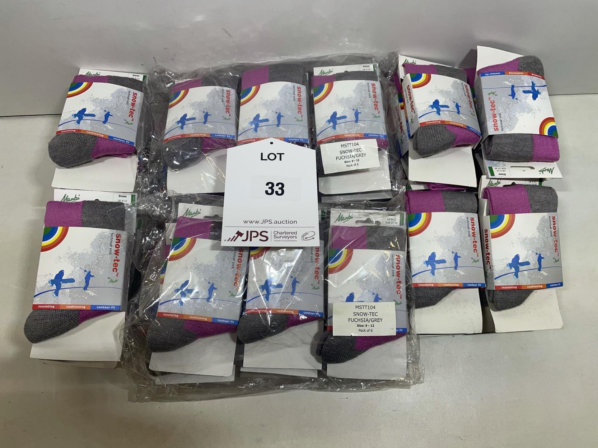 36 x Pairs of Snow-Tec MSTT104 Technical Socks - Size 9-12