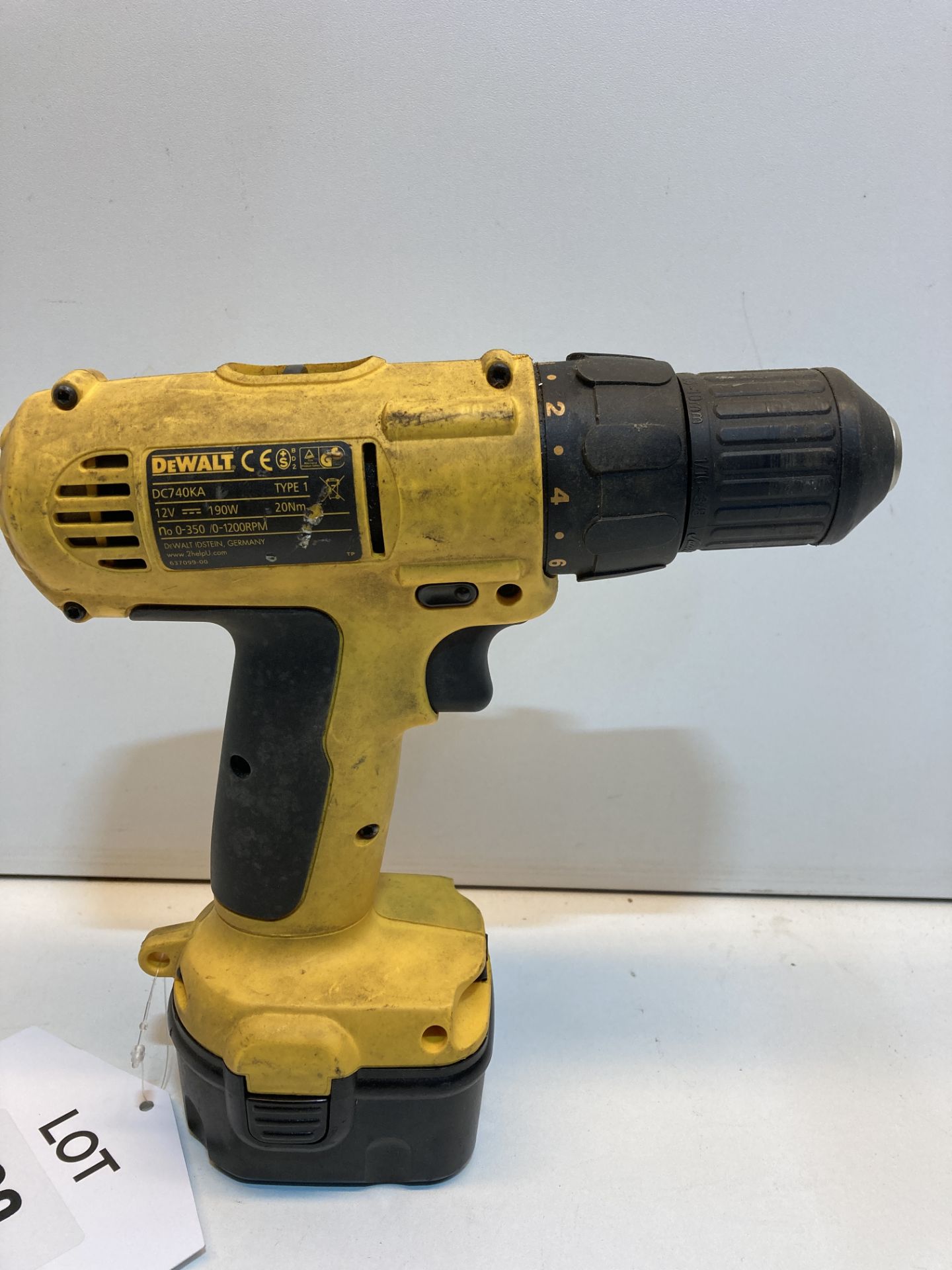 DeWalt DC740KA Cordless Drill w/ DE9074 12v Battery - Image 2 of 5