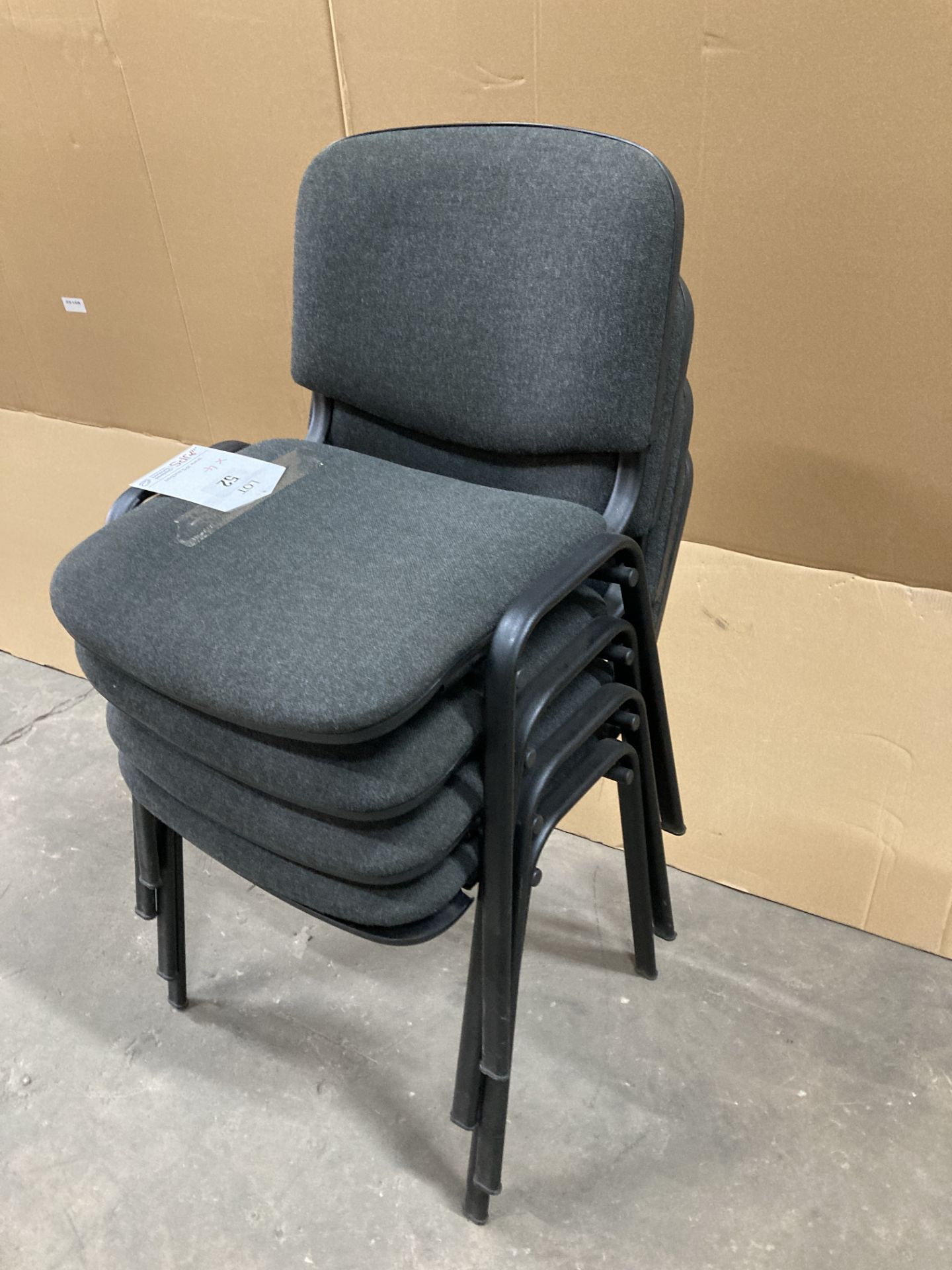 4 x Black Steel Office Chairs - Image 2 of 3