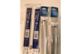 4 x Various Extendable White Tension Rods As Per Description