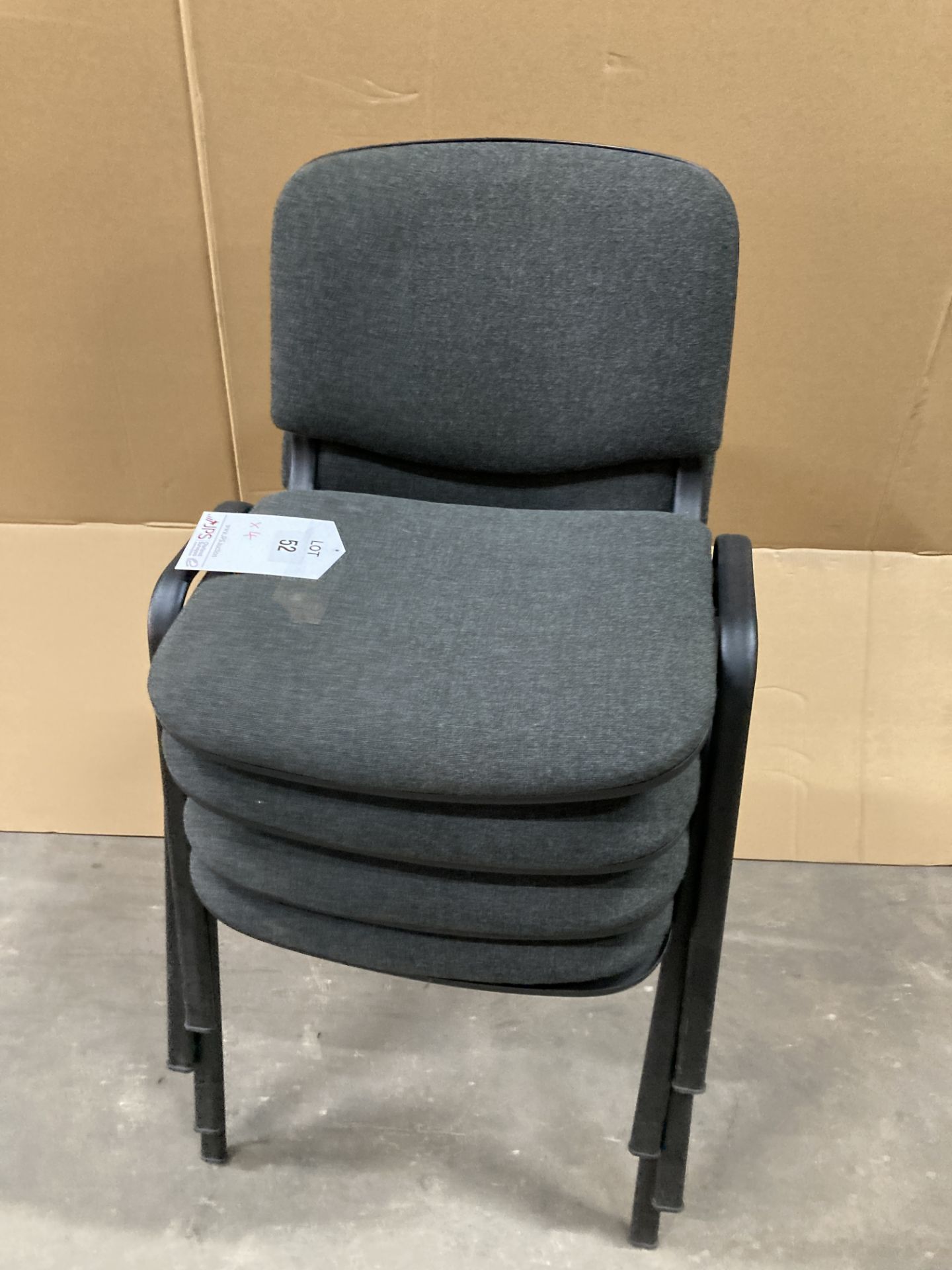 4 x Black Steel Office Chairs