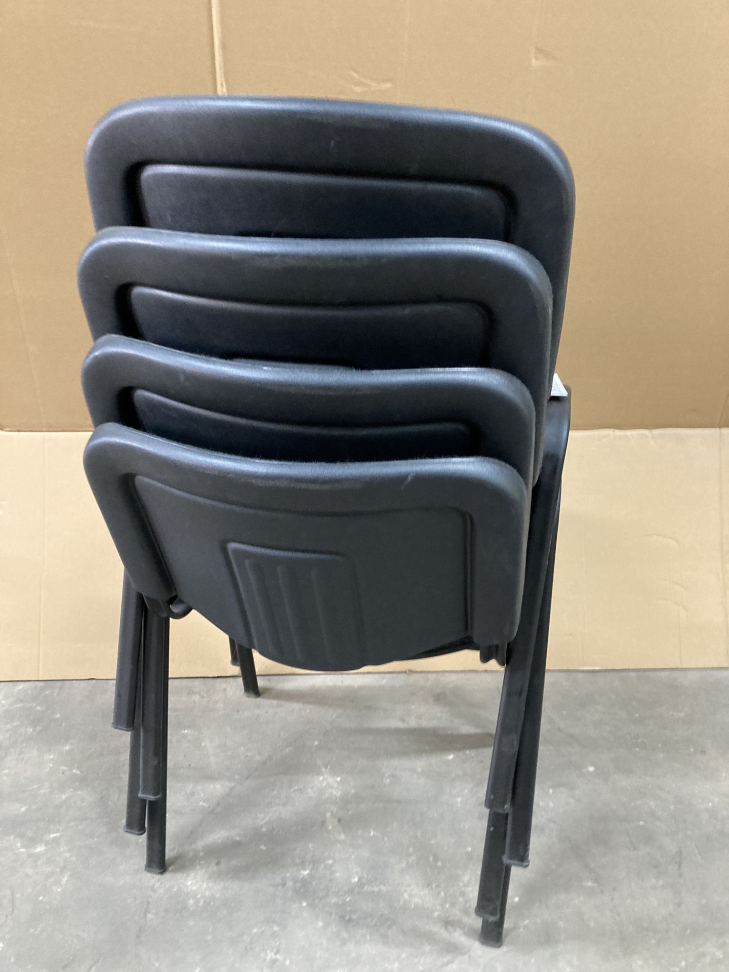 4 x Black Steel Office Chairs - Image 3 of 3