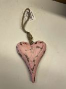 48 x Wooden Hanging Heart | Pink