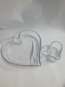 2 x Sets of Heart Shaped Nibble Dishes