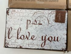 20 x Wall Plaques | 'PS I Love You'