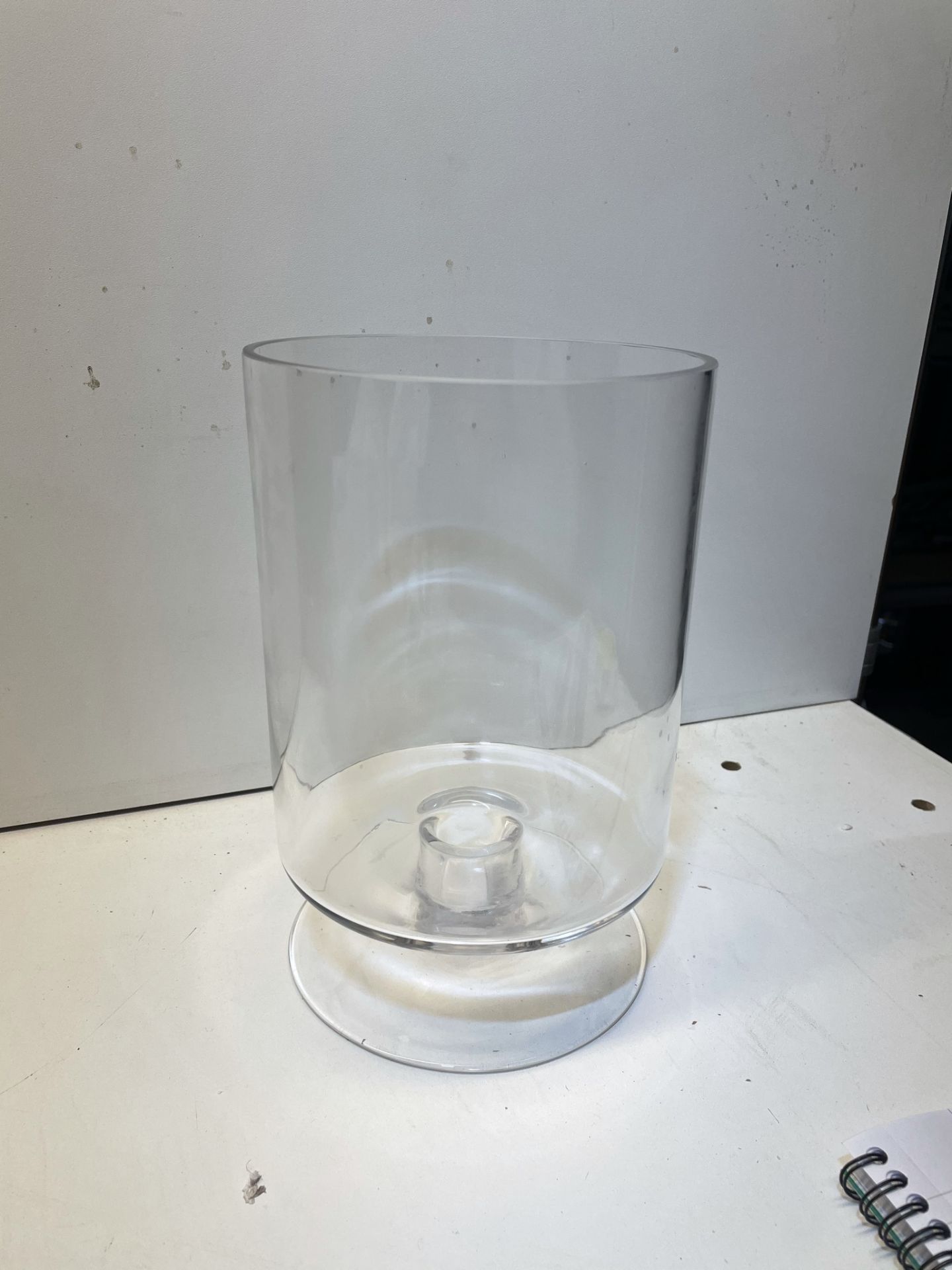 2 x Small Cylinder Vase on Base