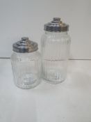 12 x Ribbed Storage Jars with Lids