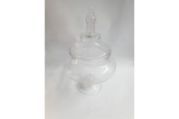 8 x Clear Glass Squat Bonbon Jars