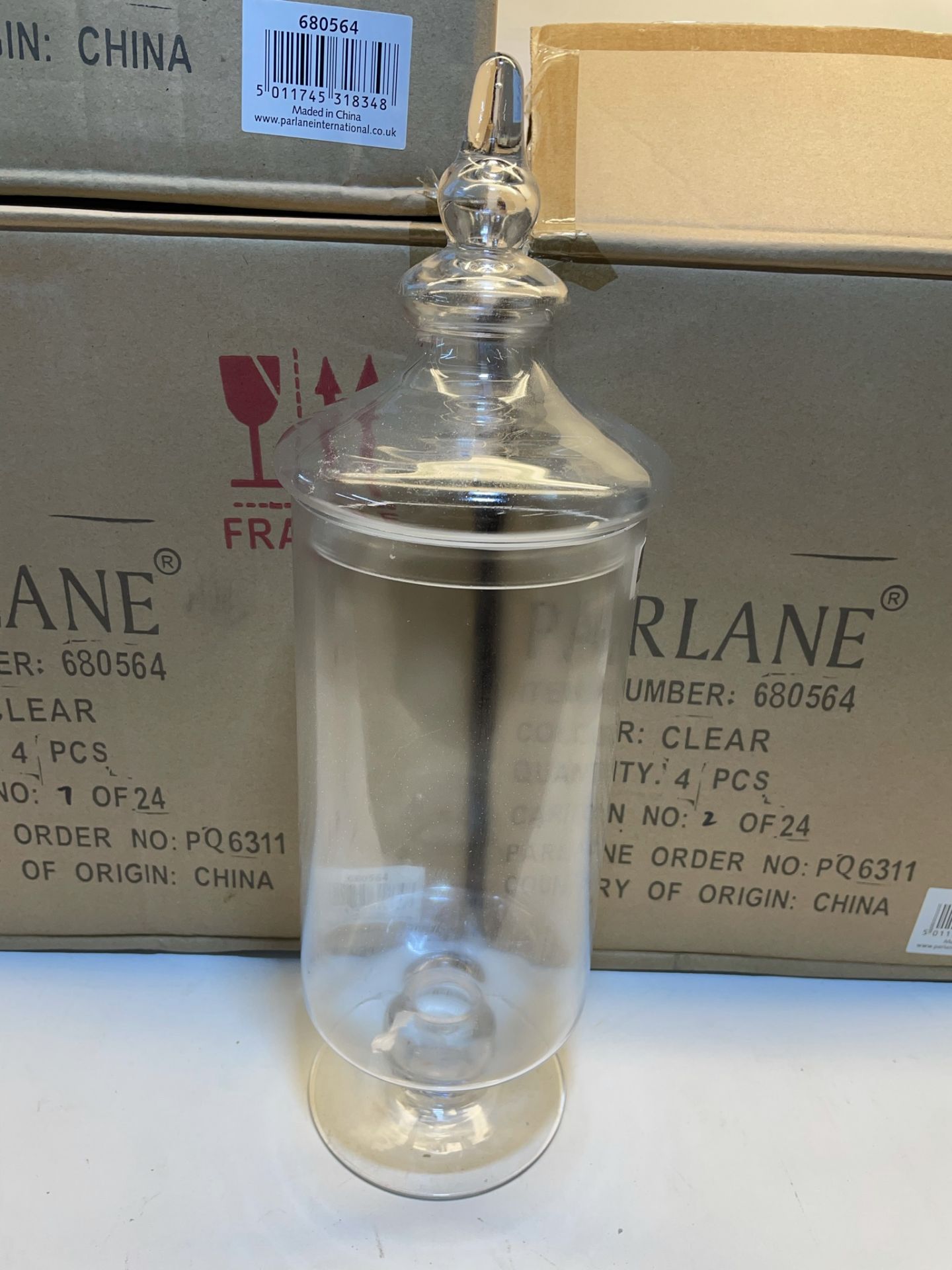 12 x Clear Glass BonBon Jars - Image 2 of 4
