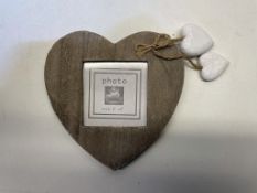 36 x Wooden Hanging Heart Picture Frames