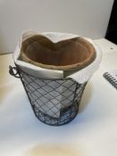 6 x Aged Pots in Wire Baskets