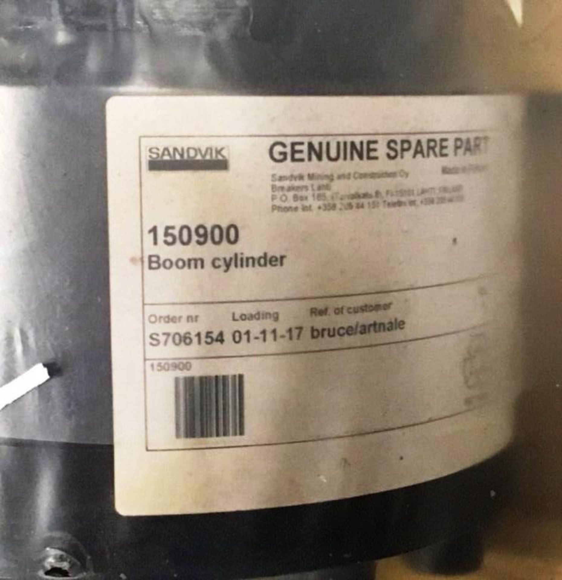New Sandvik Boom Cylinder | Part No: 150900 | Cost Price: £7,300 - Image 2 of 2
