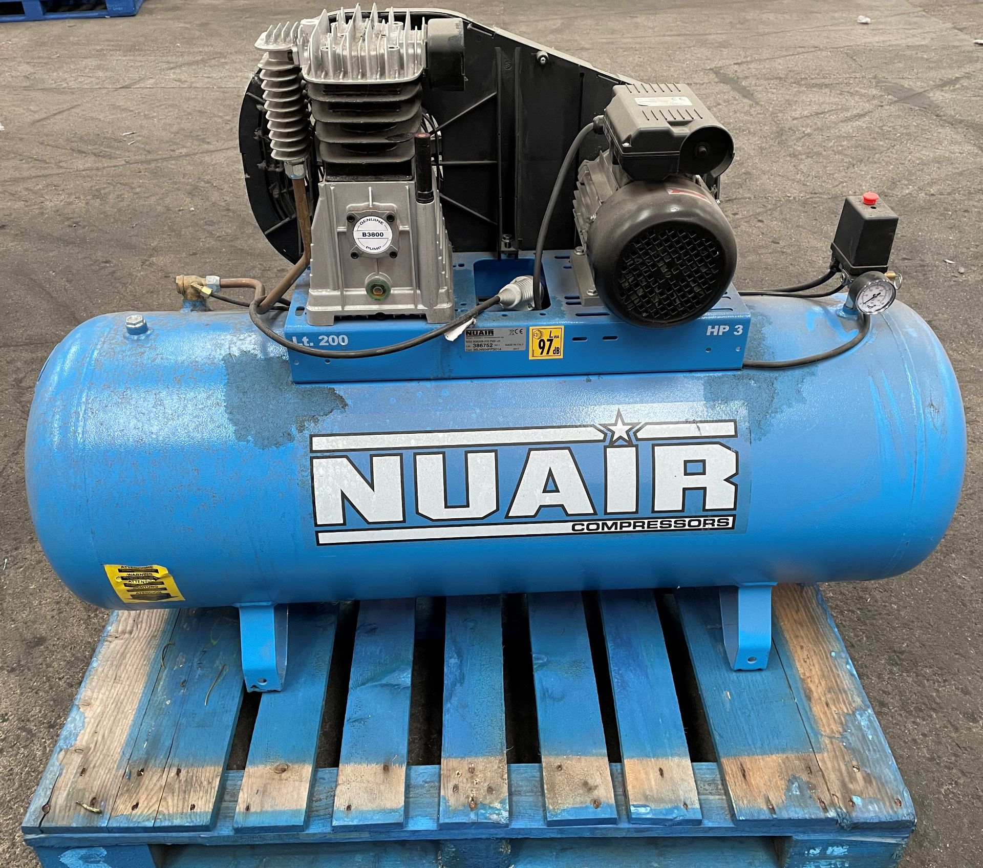 Nuair 200L Belt Driven Air Compressor - 3HP