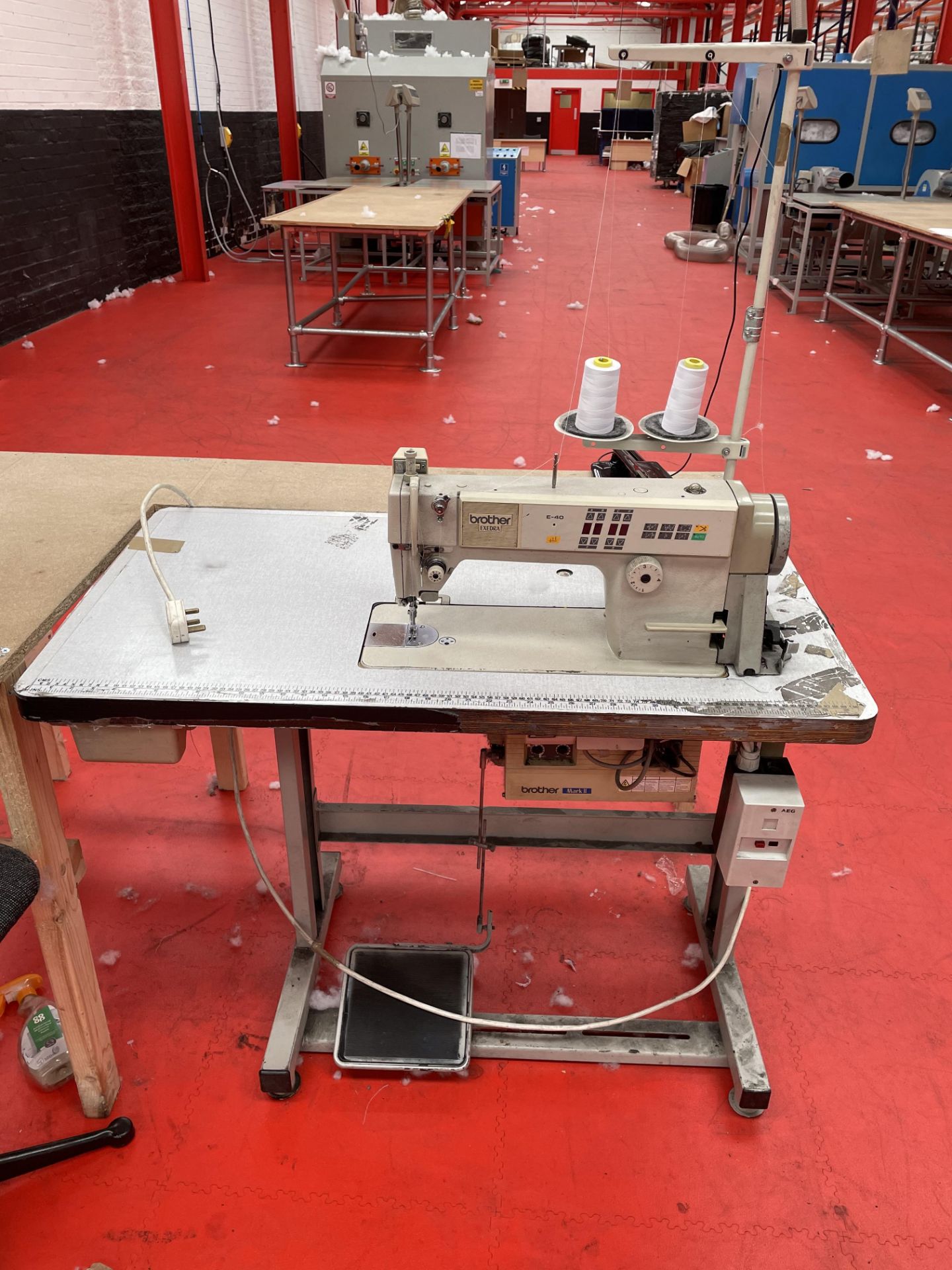 Brother Exedra E-40 Industrial Sewing Machine w/ Stand & Table Top