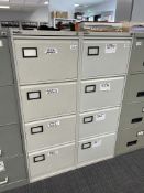 Punchline 4 Drawer Metal Filing Cabinet w/ Key