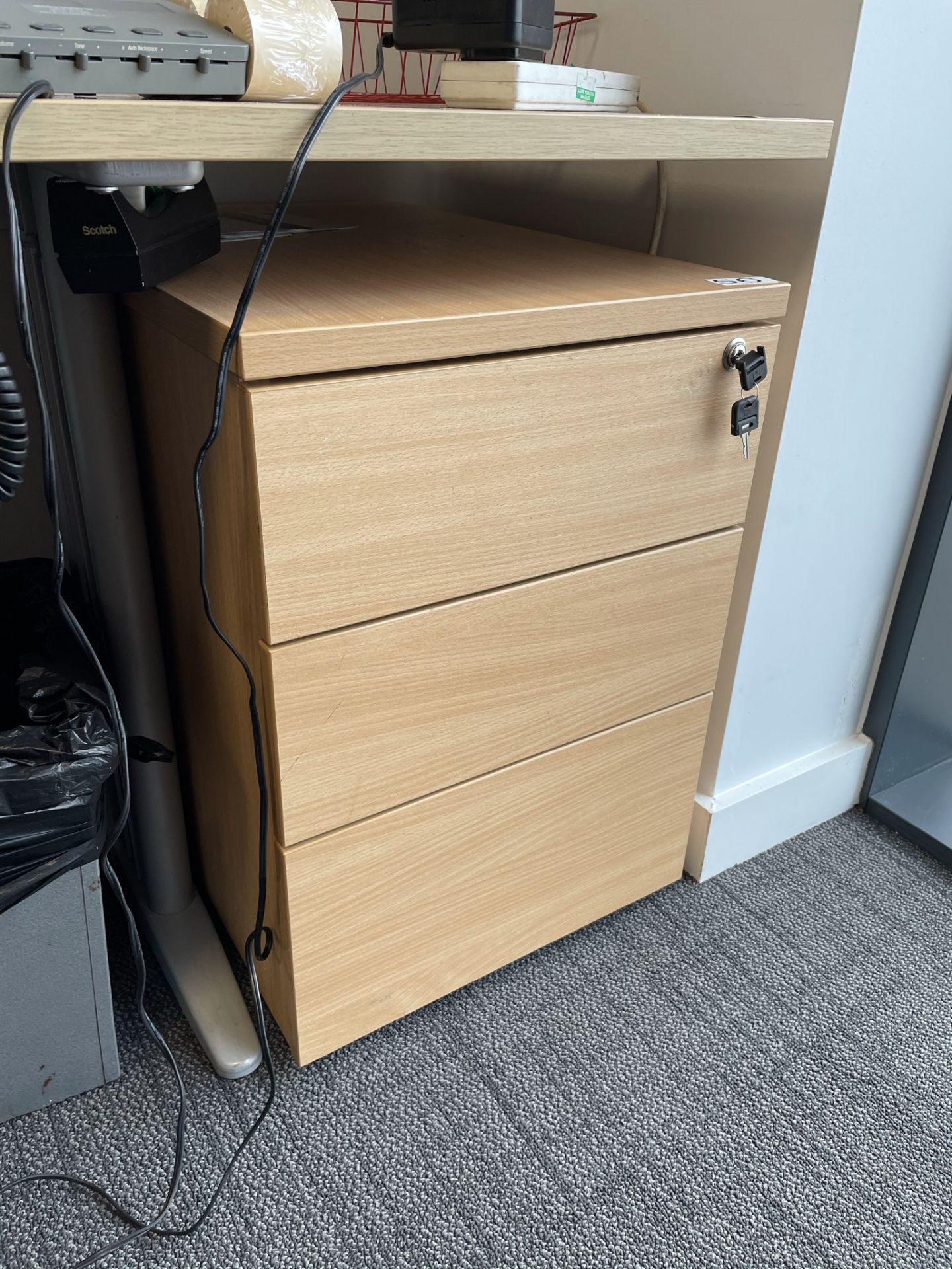 2 x 3 Drawer Under Desk Pedestal Units | NOT MATCHING - Image 2 of 2