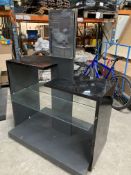 Black Display Stand W/ Glass Shelves