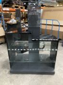 Black Display Stand W/ Glass Shelves