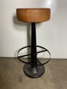 2 x Tannery Round Leather Seat Stool