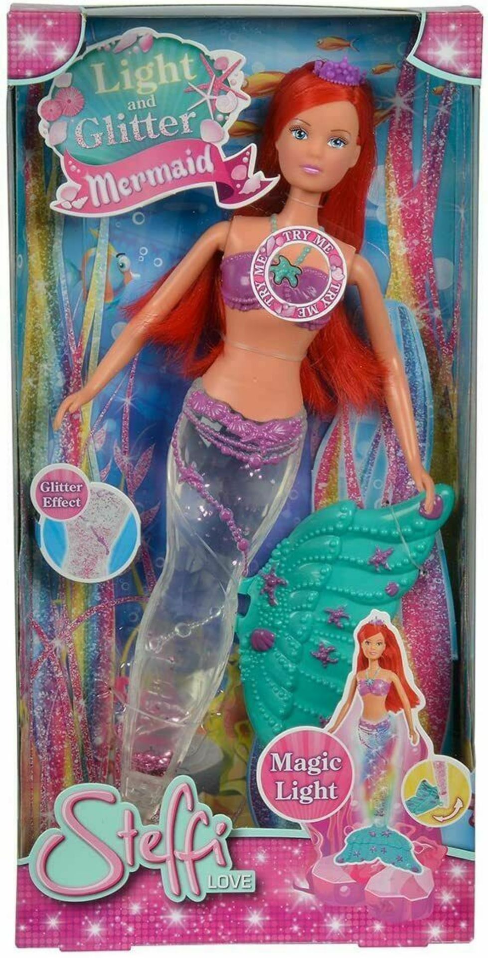 10 x Brand New Mermaid Doll w/Flashing Multicolour And Glitter Tail