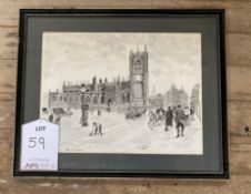 Black & White Sketch | Manchester Cathedral