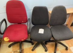 3 x Fabric Office Chairs