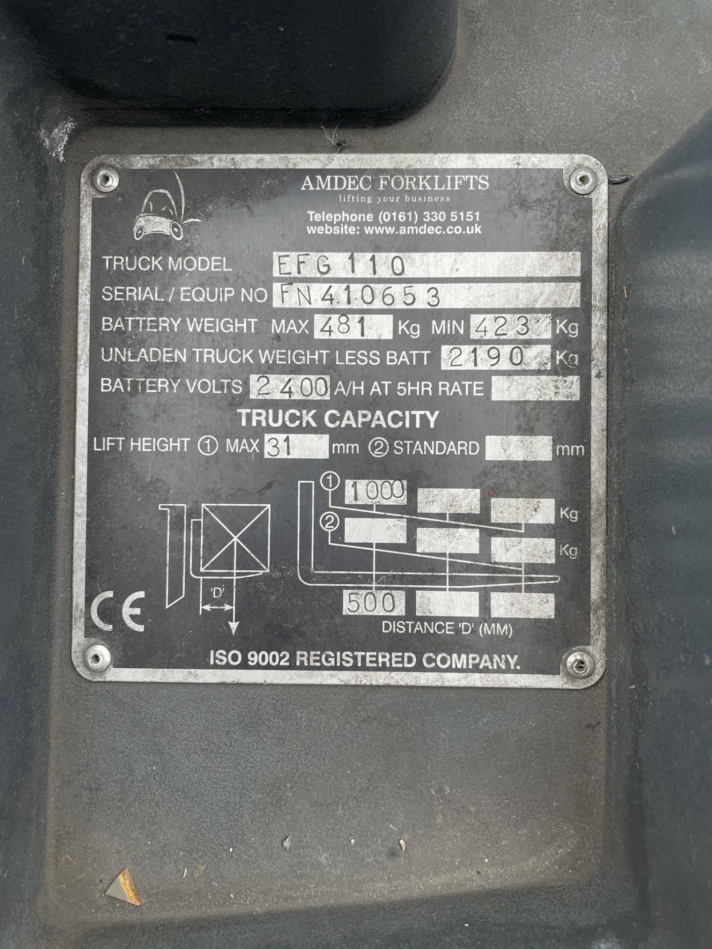 Jungheinrich EFG110 1000kg Electric Forklift Truck w/ Charger | 3,779 Hours - Image 7 of 16