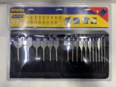 3 x Sets of Irwin Blue Groove 17 Piece Flat Spade Drill Bits | IRW1840636 | Total RRP £72
