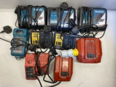 9 x Various Branded Powertool Battery Chargers