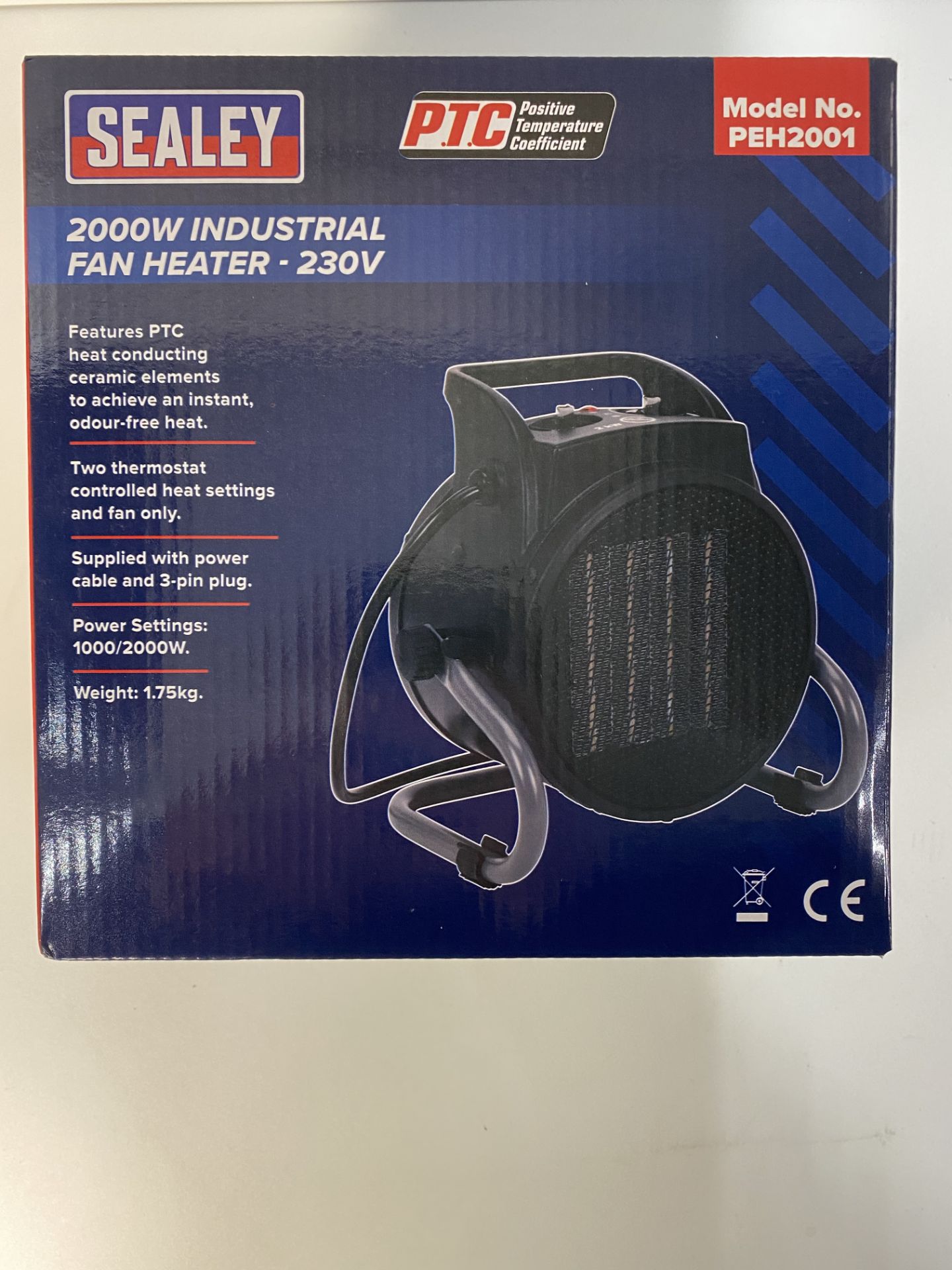 Pair Of Sealey Industrial PTC Fan Heaters | PEH2001 | Total RRP £117.48 - Image 2 of 3