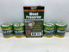 Mixed Lot Of Everbuild Wood Filler & Wood Preserver