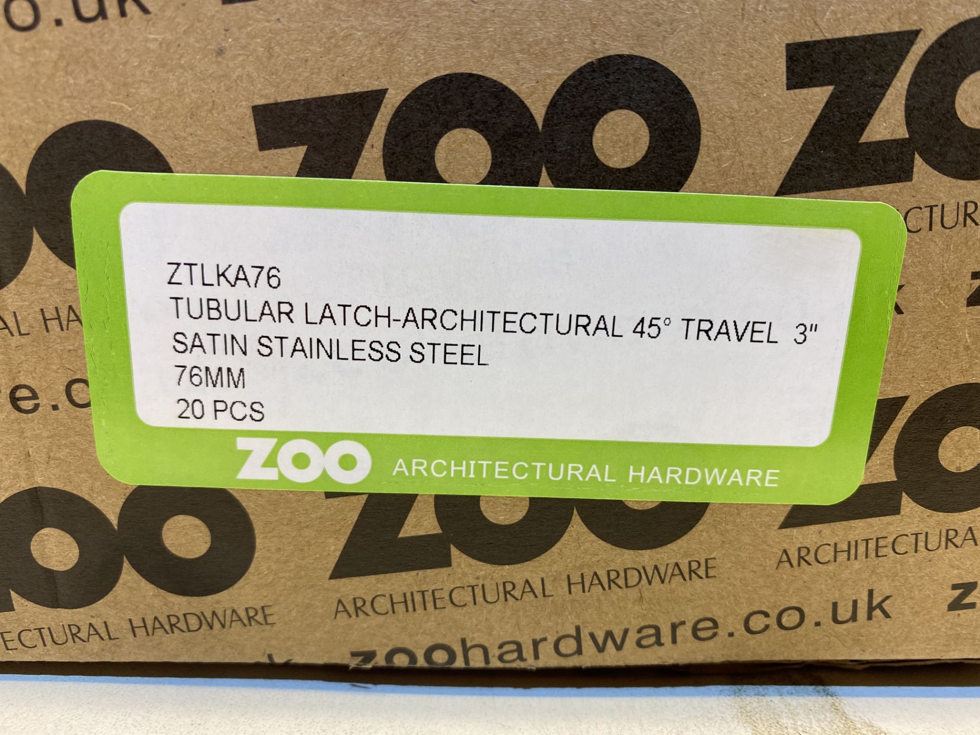 20 x Zoo Hardware Tubular Latch-Architectural | - ZTLKA76 - Image 3 of 4