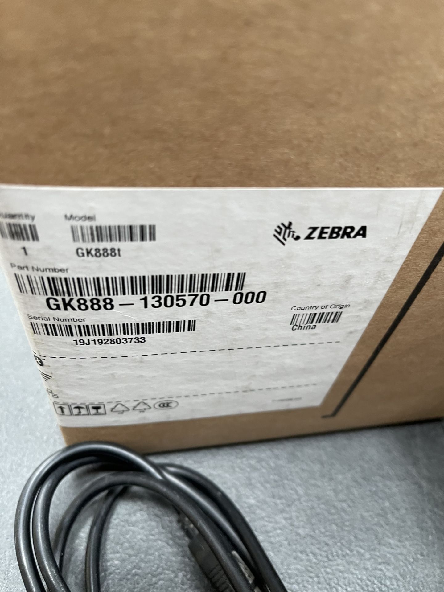 Zebra GK888t Desktop Barcode/Label Printer w/ Power Lead - Image 3 of 4