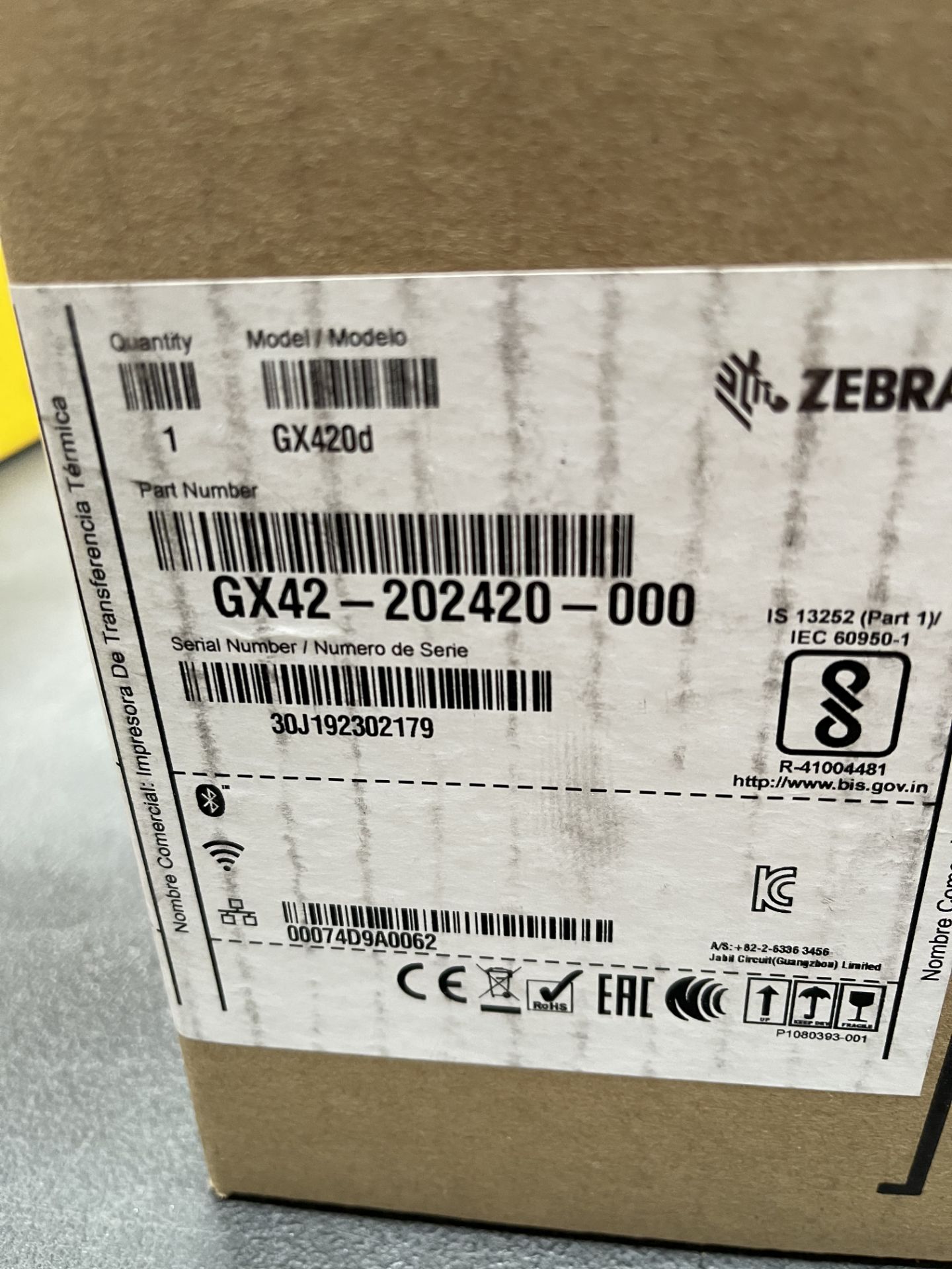 Zebra GK420D Desktop Barcode/Label Printer w/ Power Lead - Image 5 of 5