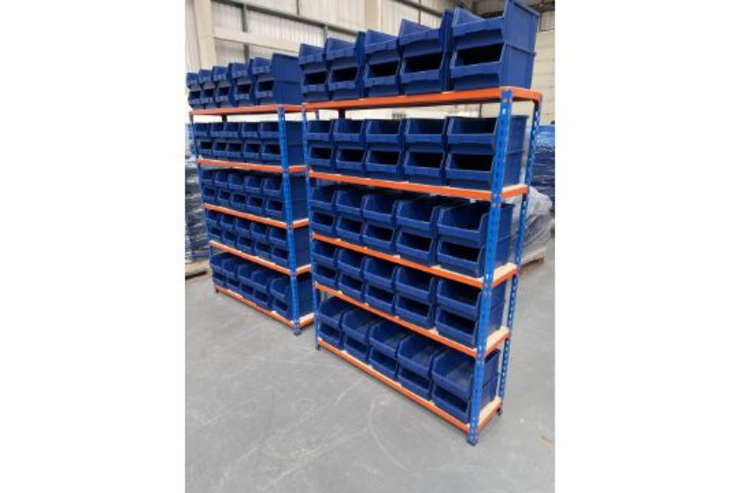 Shelving, picking bins, label printers, barcode scanners,  PCs, security bars, & Other Equipment of Fulfilment Centre