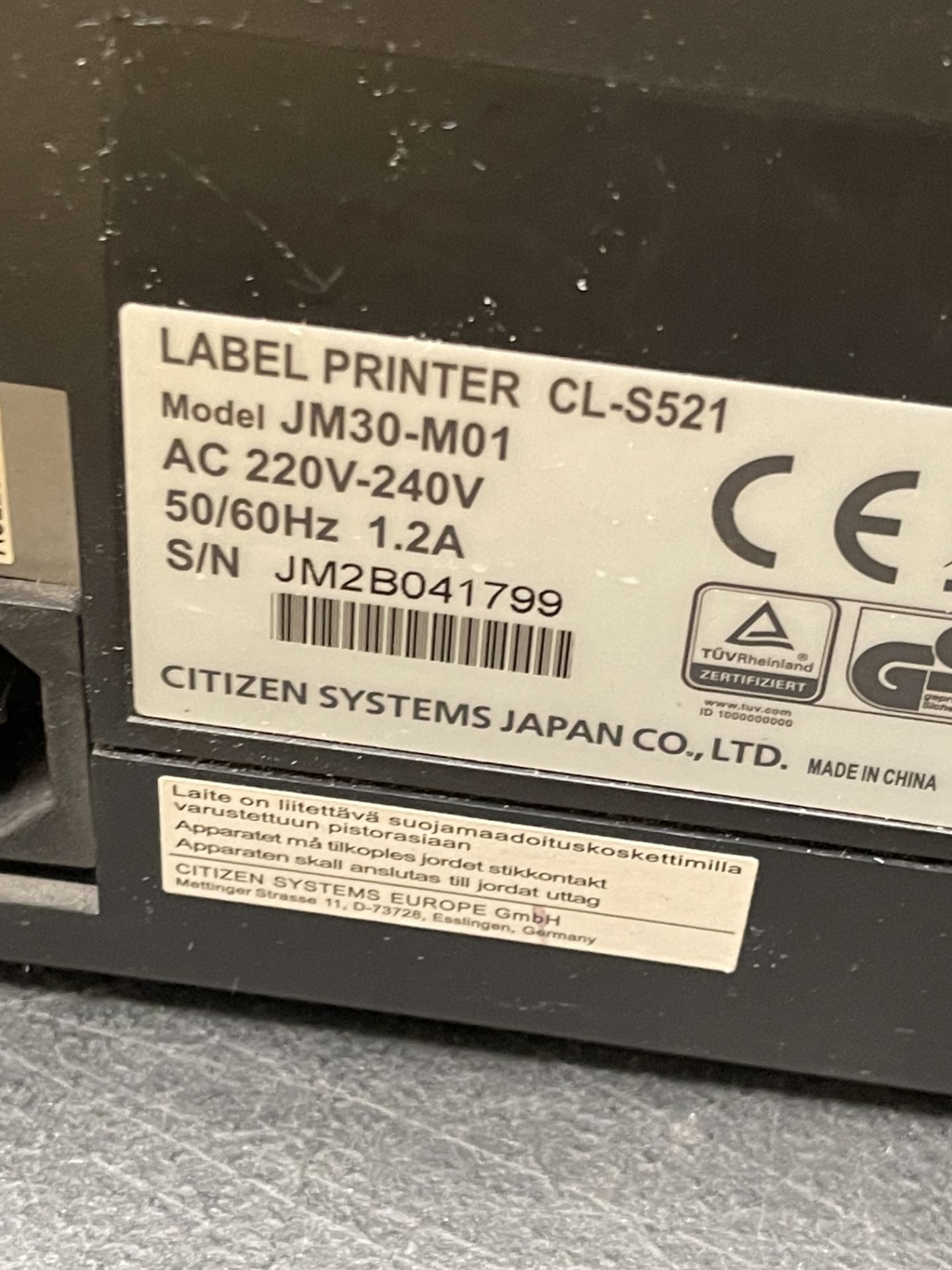 Citizen CL-S521 Desktop/Label Printer w/ Power Lead - Image 3 of 5