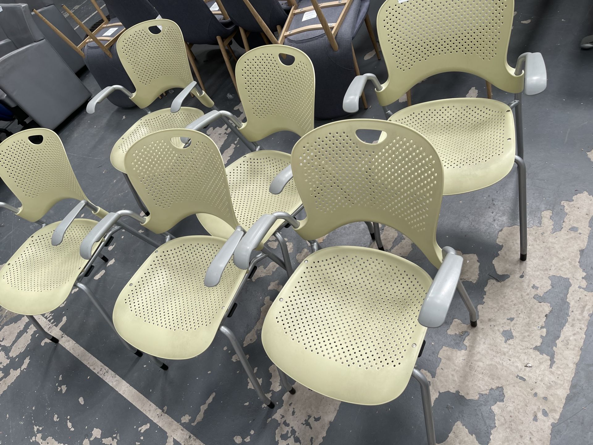 6 x Green Plastic Chairs