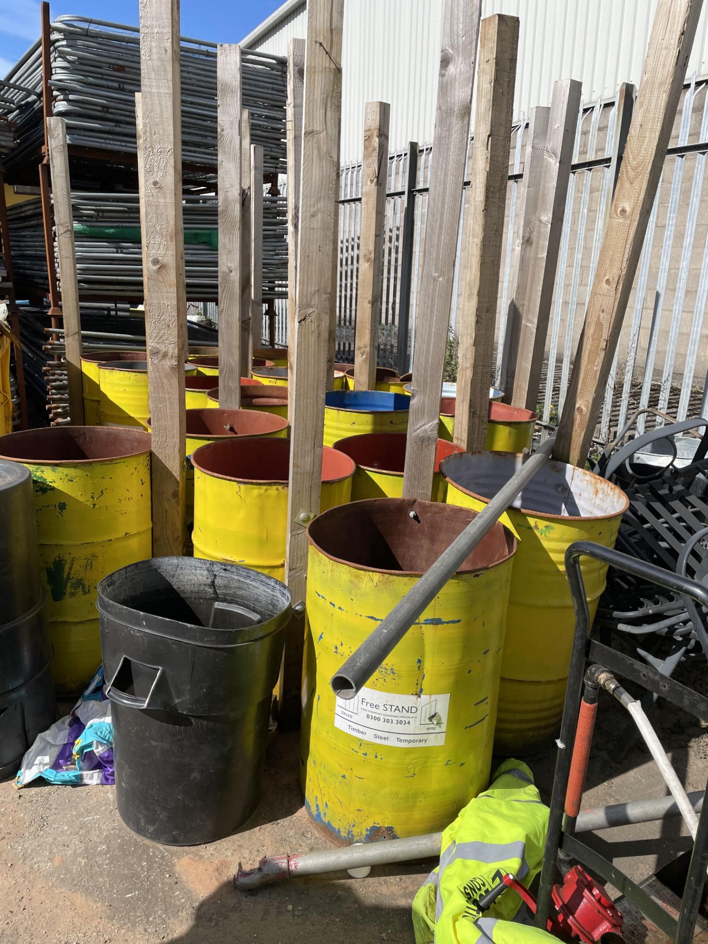 Approximately 40 x Empty Various Metal Barrels - As Pictured