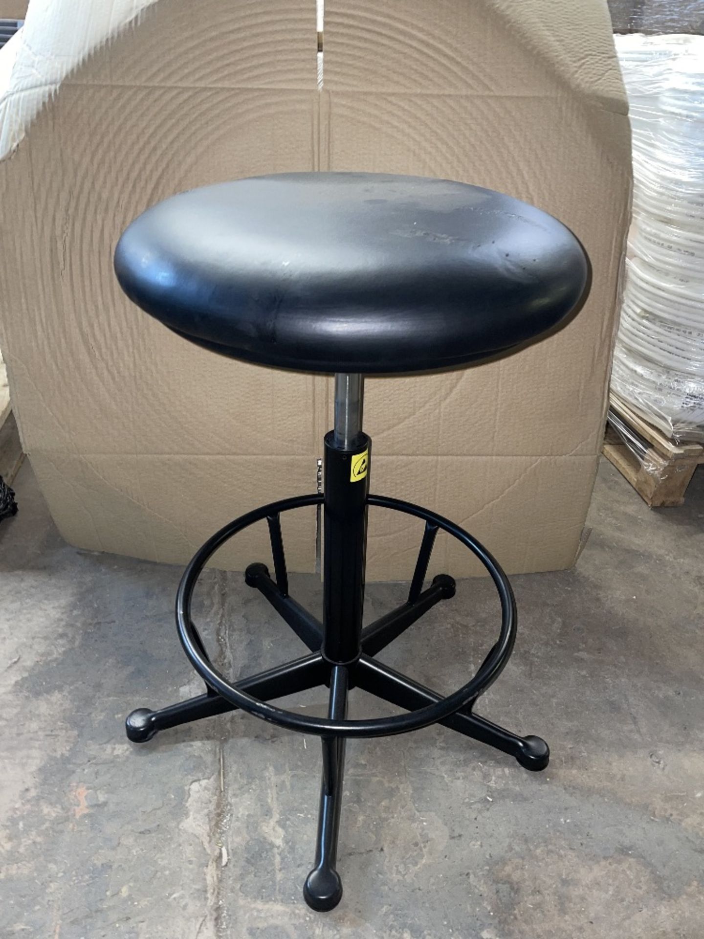 3 x Adjustable Faux Leather Stools in Black